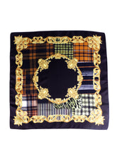 Foulard nero in seta stampata SAMPER